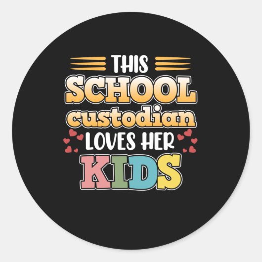 School Custodian houdt van Kinder carrière Janitor Ronde Sticker (Voorkant)