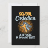 School Custodian Key Role In Lives Caretaker Janit Bedankkaart (Voorkant)