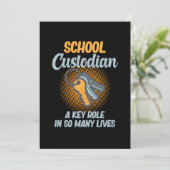 School Custodian Key Role In Lives Caretaker Janit Bedankkaart (Staand voorkant)