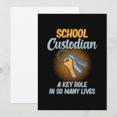 School Custodian Key Role In Lives Caretaker Janit Bedankkaart (Voorkant / Achterkant)