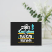School Custodian Magicia Caretaker Janitor Graphi Briefkaart (Staand voorkant)