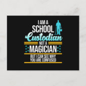 School Custodian Magicia Caretaker Janitor Graphi Briefkaart (Voorkant)