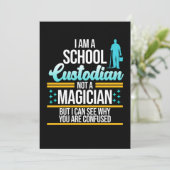 School Custodian Magician Caretaker Janitor Graphi Bedankkaart (Staand voorkant)