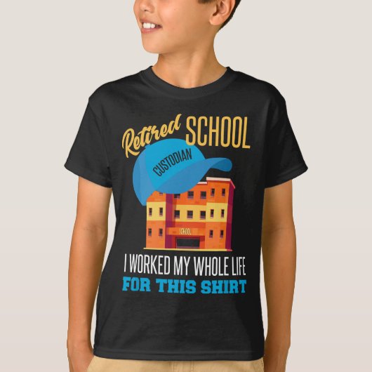 School Custodian Pensioen Gift Gepensioneerde Scho T-shirt (Voorkant)