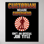 School Custodian Superheld Caretaker Janitor Suppo Poster (Voorkant)