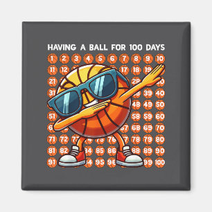 School Dagen Dag Dabbing 100ste Basketbal 100 Magneet