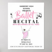 School Dans Ballet Overweging Ballerina Roze Poster (Voorkant)