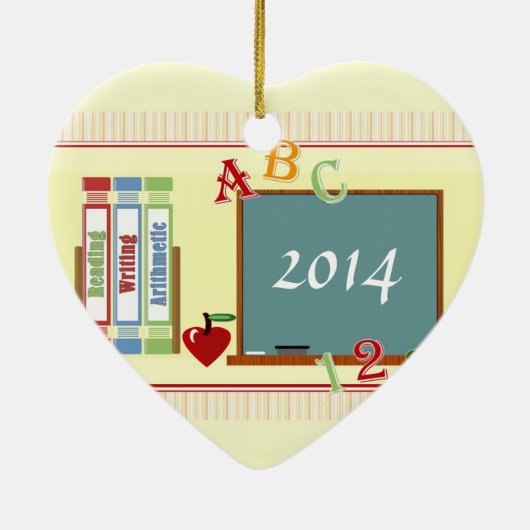 School Days Personalized Teacher Heart Ornament (Achterkant)