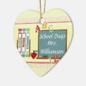 School Days Personalized Teacher Heart Ornament (Links)