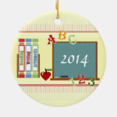 School Days Personalized Teacher Round Ornament (Achterkant)