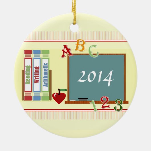 School Days Personalized Teacher Round Ornament (Achterkant)