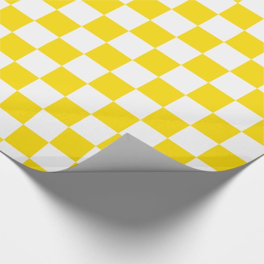 School Days Yellow en White Checkerboard Cadeaupapier (Hoek)