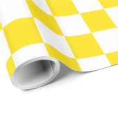 School Days Yellow en White Checkerboard Cadeaupapier (Rol Hoek)