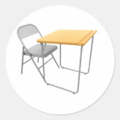 School Desk en stoel Stickers (Voorkant)