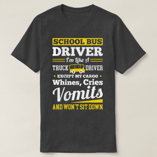 School District Drivers Yellow Shuttle Bus Drivers T-shirt (Design voorkant)
