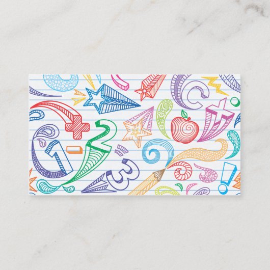 School Doodle Visitekaartje (Achterkant)