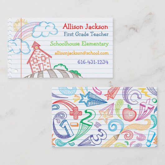 School Doodle Visitekaartje (Voorkant / Achterkant)