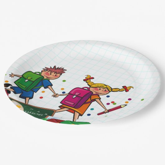 School Education Boy & Girl Paper en Party Borden Papieren Bordje (Gekanteld)