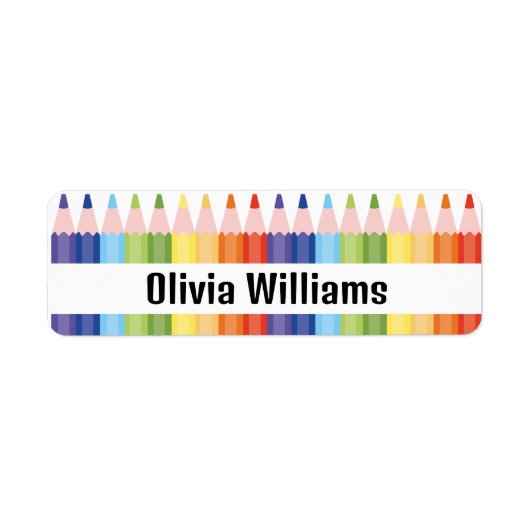 School Eenvoudige Kleurrijke Potloden Terug naar s Etiket (Voorkant)