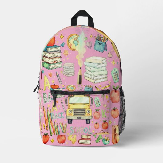 School Essentials Explosion Kids Backpack Bedrukte Rugzak (Voorkant)