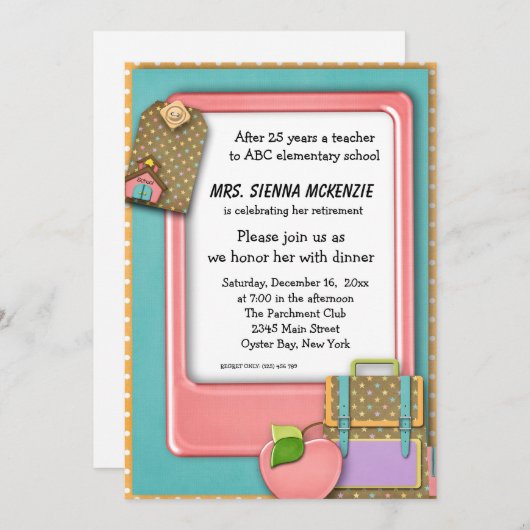 School-evenement Kaart (Voorkant / Achterkant)