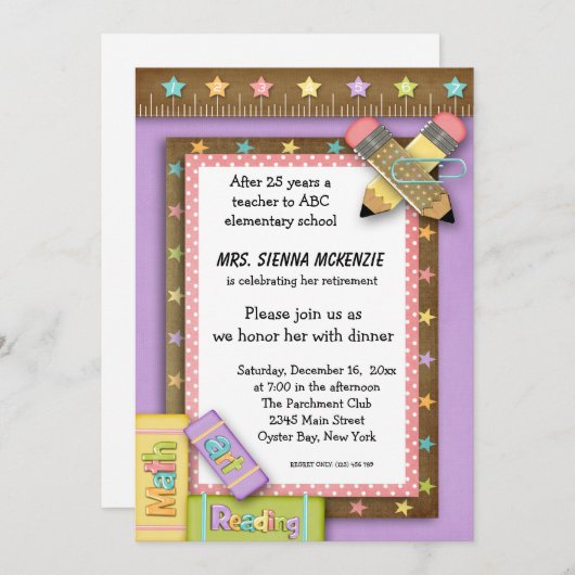 School-evenement Kaart (Voorkant / Achterkant)