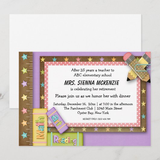 School-evenement Kaart (Voorkant / Achterkant)