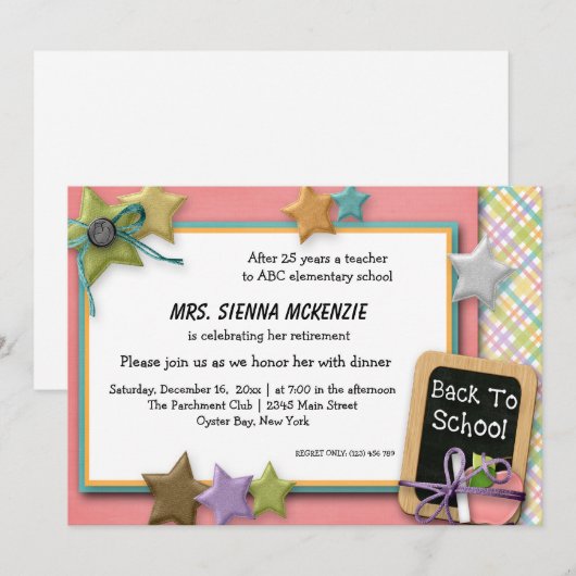 School-evenement Kaart (Voorkant / Achterkant)