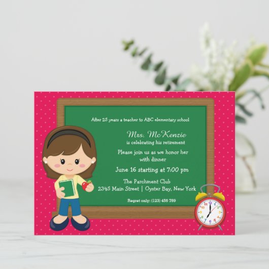 School evenement * kies achtergrondkleur kaart (Staand voorkant)