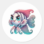 School Fish Reward Ronde Sticker (Voorkant)