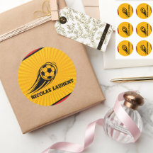 School Football Gepersonaliseerde Gele Stickers