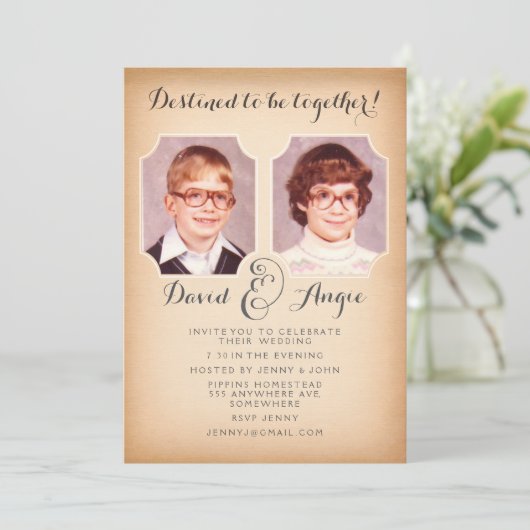 School Foto Dag Bruiloft Foto uitnodigen Kaart (Staand voorkant)