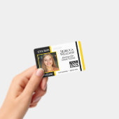 School Fotobadge - Zwart en Geel Badge (Handheld)
