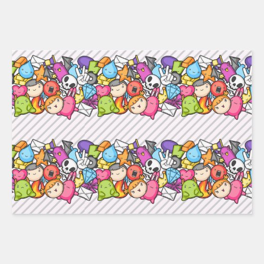 School Fun Wrapping Paper Set - Helder en Speels (Voorkant 2)