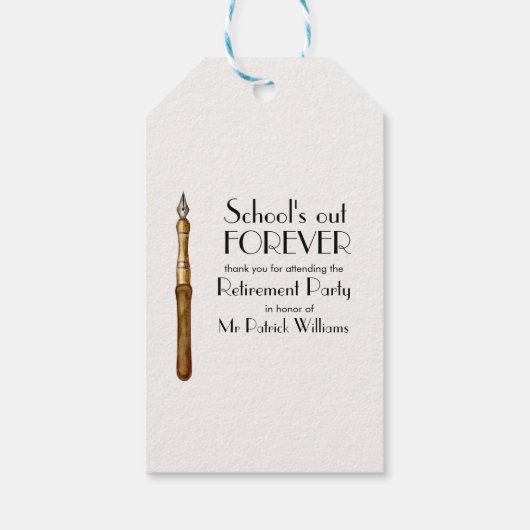 School gaat voor altijd  lerarenpensioen cadeaulabel (Achterkant)