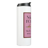 School gaat voor altijd lerarenpensioen thermosbeker (Gedraaid links)