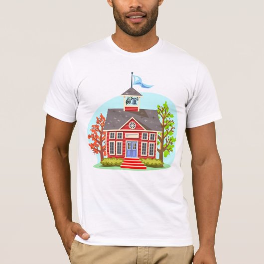 School Gebouw Mannen T-shirt (Voorkant)