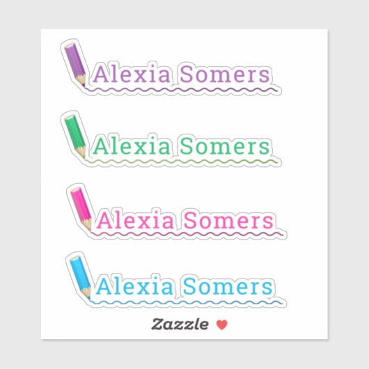 School gekleurde potloden/kleurpotloden aangepaste sticker (Vel)