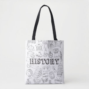 School Geschiedenis Leraar Doodle Geschiedenis Kun Tote Bag