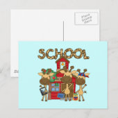 School - Giraffe Tshirts en cadeautjes Briefkaart (Voorkant / Achterkant)