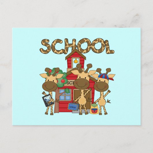 School - Giraffe Tshirts en cadeautjes Briefkaart (Voorkant)