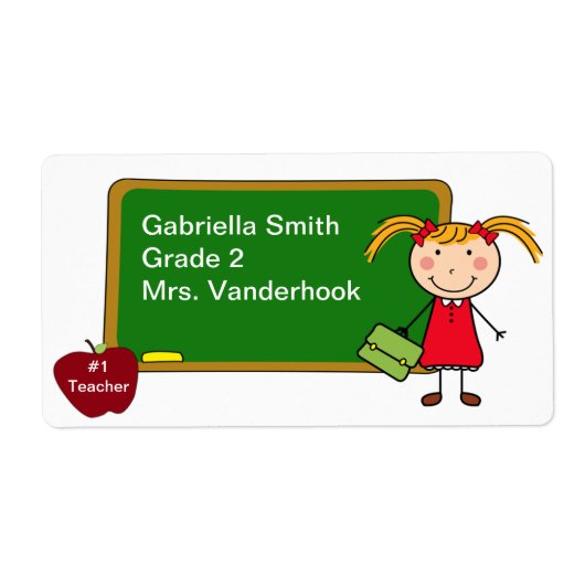 School Girl Book Labels (Voorkant)