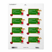 School Girl Book Labels (Full Sheet)