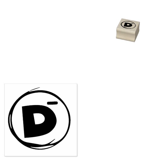 SCHOOL GRADING D MINUS RUBBER STAMP RUBBERSTEMPEL (Gestempeld)