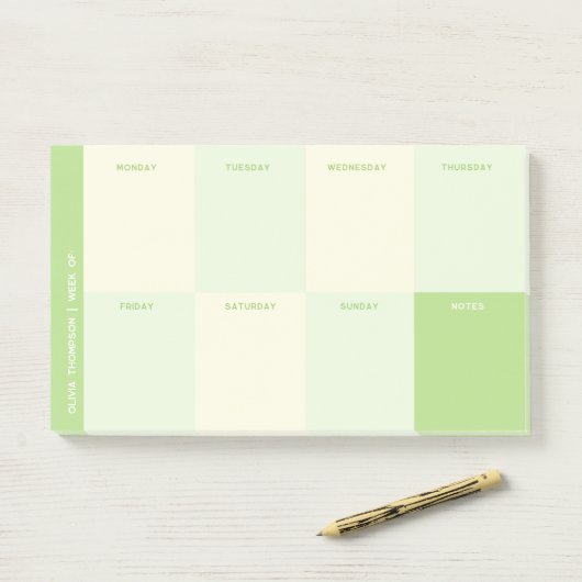 School Green Weekly Planner Post-it® Notes (Op bureau)