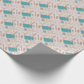 School groen grappig patroon Wrapping Paper Cadeaupapier (Hoek)