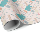 School groen grappig patroon Wrapping Paper Cadeaupapier (Rol Hoek)