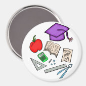 school Groot, 3-inch cirkelmagneet Magneet (Voorkant / Achterkant)