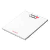 School Guidance Counselor Personalized Red Heart Notitieblok (Linkerzijde)