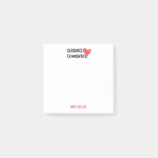 School Guidance Counselor Personalized Red Heart Post-it® Notes